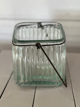 Load image into Gallery viewer, Square Ribbed Jar with Handle - Clear