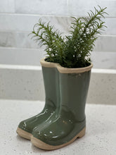 Load image into Gallery viewer, Teal Green Rainboot Planter