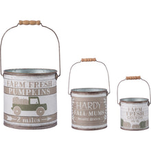 Load image into Gallery viewer, Fresh Pumpkins, Fall Mums, Gourd Tin Buckets