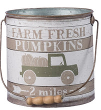 Load image into Gallery viewer, Fresh Pumpkins, Fall Mums, Gourd Tin Buckets