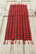 Load image into Gallery viewer, Red and Black Tartan Table Runner