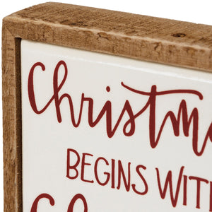 Christmas Begins With Christ Box Sign Mini