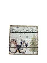 Load image into Gallery viewer, Merry Christmas Penguins Sign
