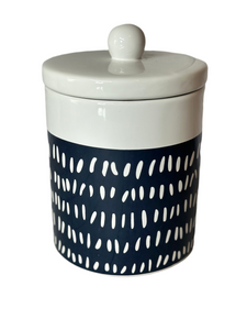 Navy and White Canister