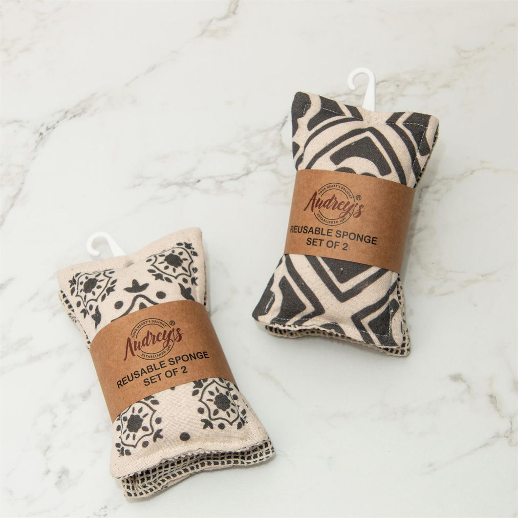 Fabric Reusable Sponges - Medallion Patterns