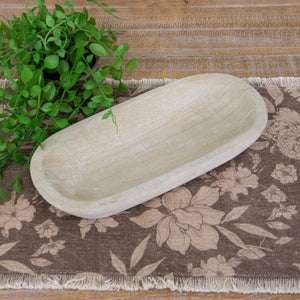 Raw Wood Oval Wooden Tray