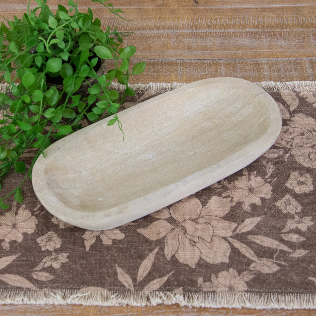 Raw Wood Oval Wooden Tray