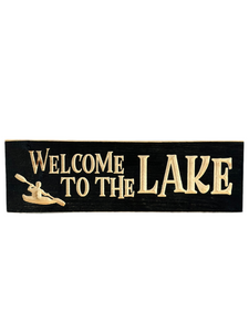 Welcome to the Lake Etched Sign