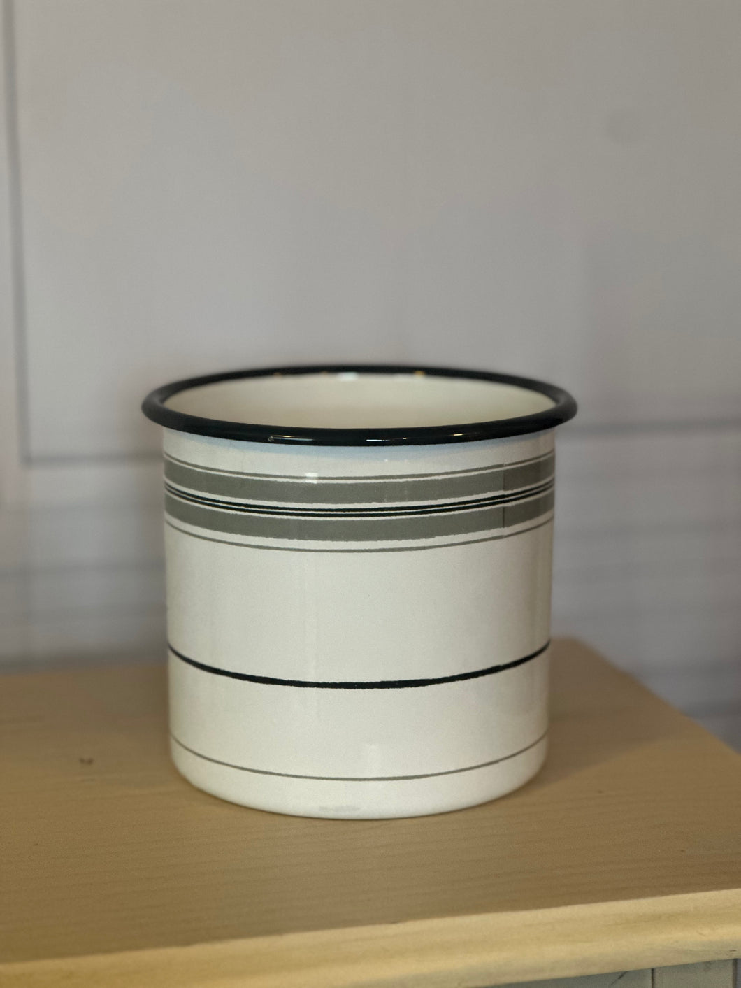 Striped Enamel Bucket