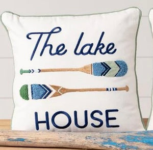 Embroidered Lake House Pillows