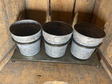 Load image into Gallery viewer, Vintage Tin Planter Triple 14" - In Store Only
