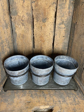 Load image into Gallery viewer, Vintage Tin Planter Triple 14" - In Store Only
