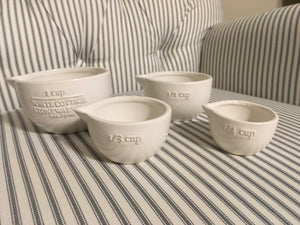 White Cottage Ceramic Measuring Cups