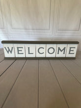 Load image into Gallery viewer, Gray Slat Welcome Sign
