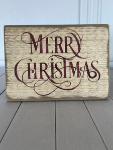 Merry Christmas Wood Sign