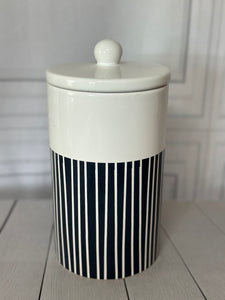 Striped Navy and White Canister