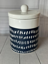 Load image into Gallery viewer, Navy and White Canister
