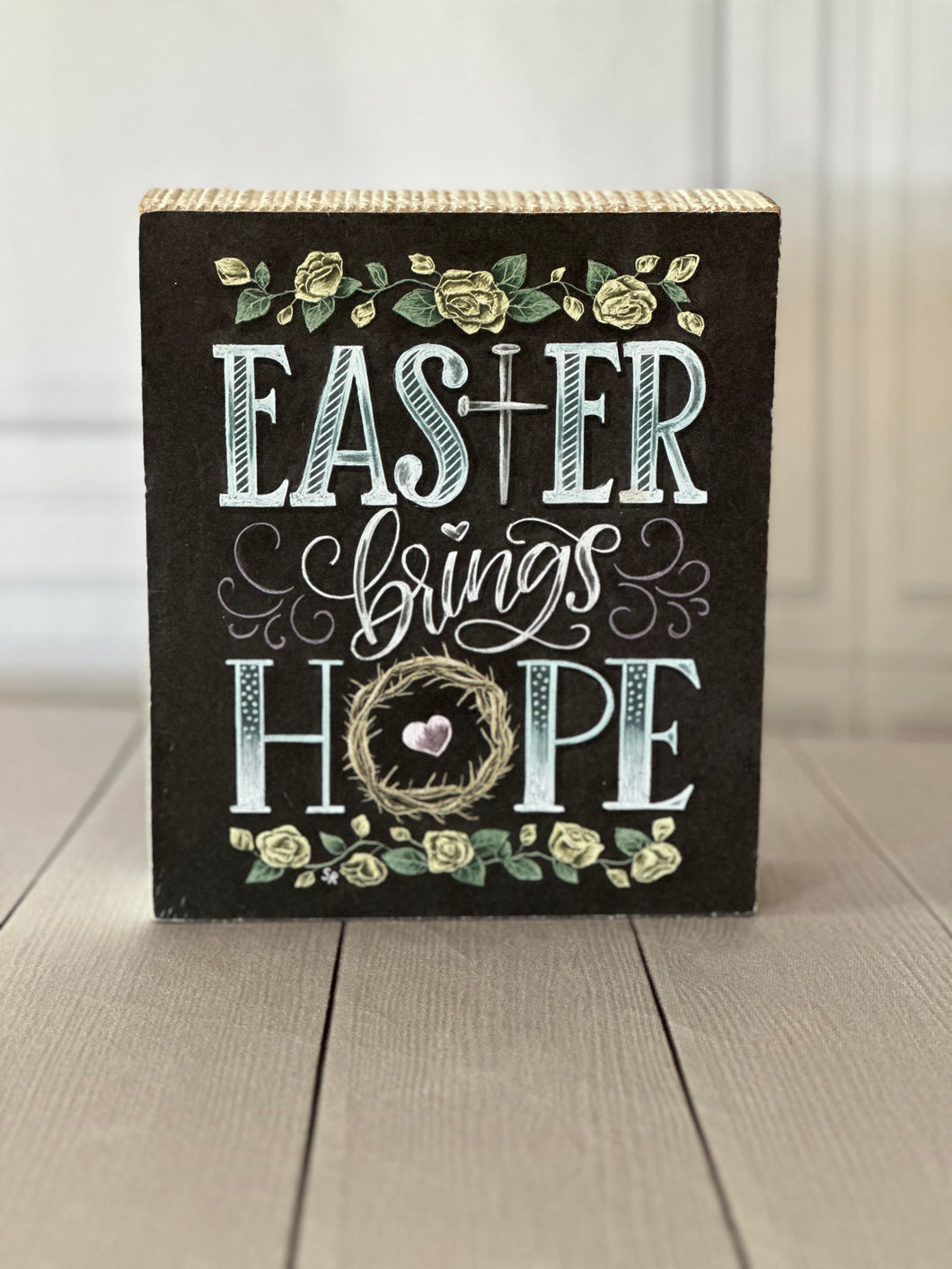 Easter Brings Hope chalk sign