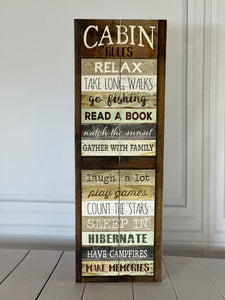 Cabin Rules Sign