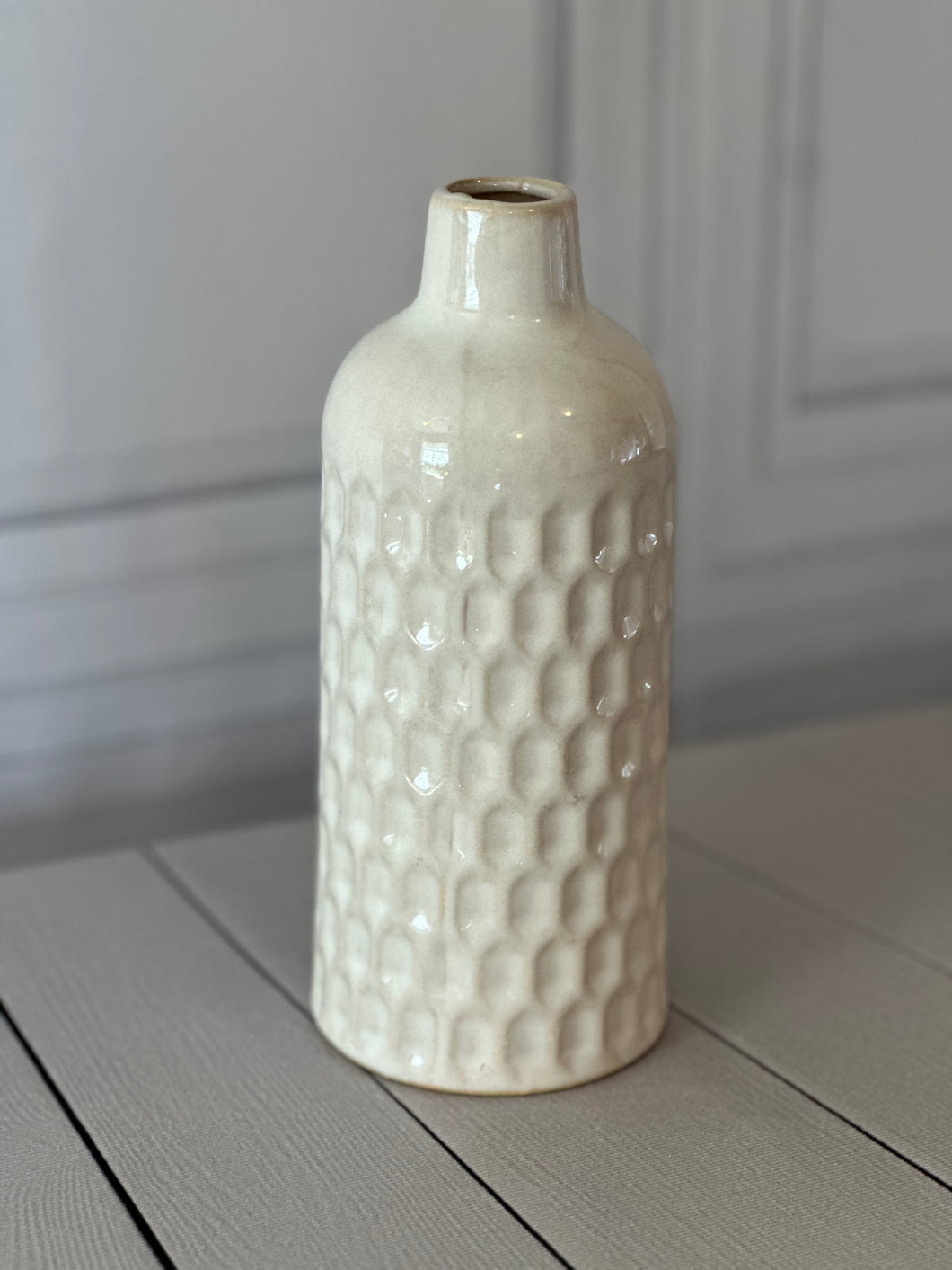 White Honeycomb Vase