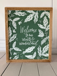 Welcome to our Winter Wonderland Box Sign