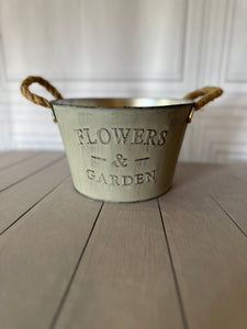 Metal Flower and Garden Planter Bucket