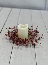 Load image into Gallery viewer, Burgundy Crystal Bead Candle Ring
