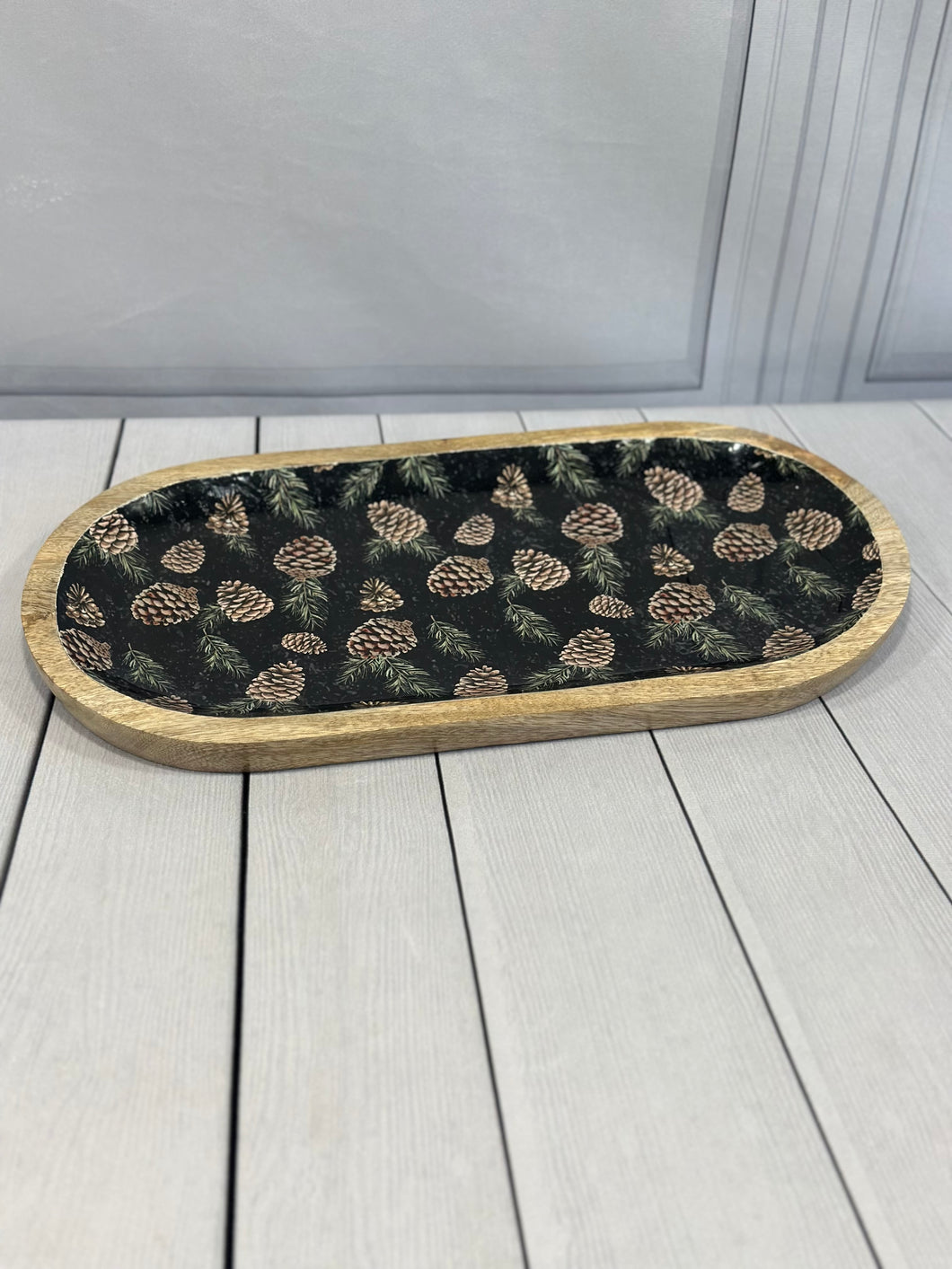 Woodland Pines Mango Wood Tray-Large