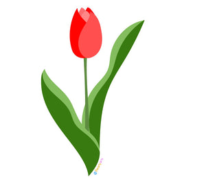 Red Tulip Bunch 14"