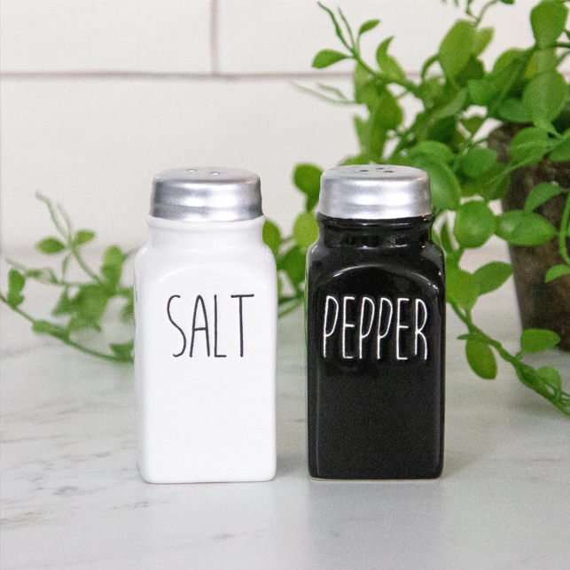 Black and White Salt and Pepper Shakers