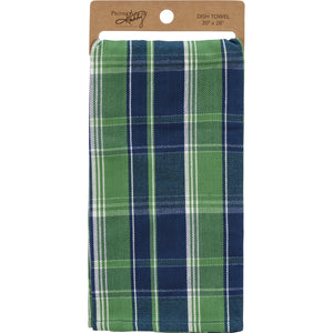 Blue and Green Plaid Kitchen Towel