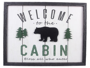 Wood Framed Cabin Wall Sign