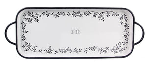 Enamel Black and White Serving Tray