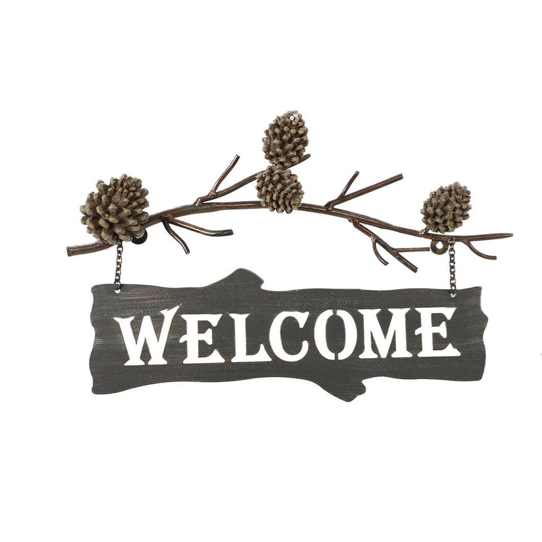 Pine Cone Welcome Sign