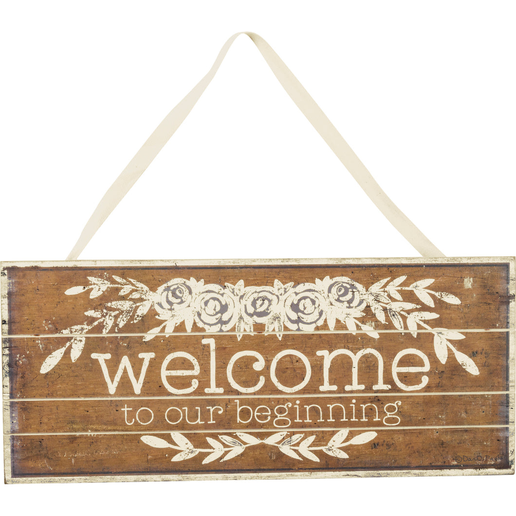 Welcome Slat Sign