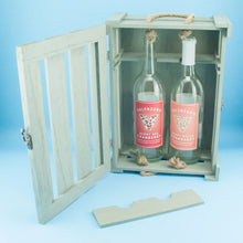 Load image into Gallery viewer, Grey Wash Wood Wine Crate
