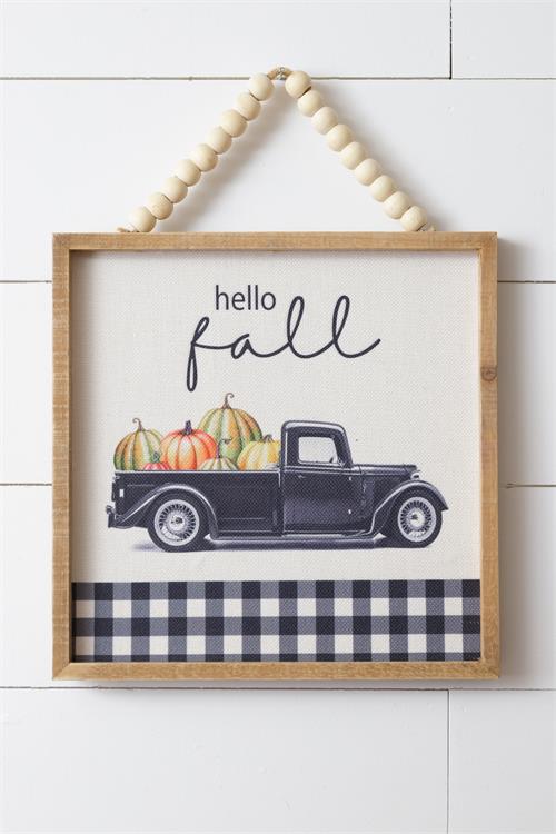 Hello Fall, Beaded Hanger - Sign