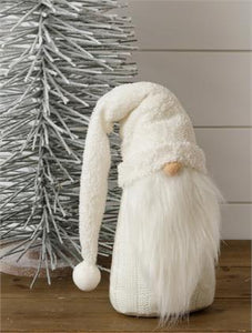 Gnome - Large White Gnome with Fuzzy Hat