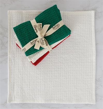 Holiday Waffle Dish Cloth Set