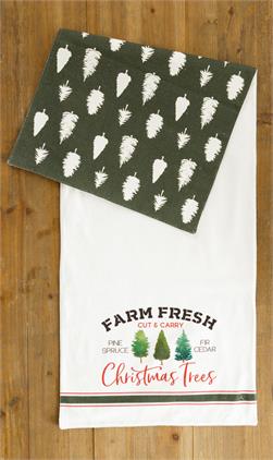 Farm Fresh Christmas Trees Reversible Table Runner