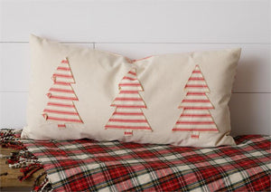 Red Stripes and Trees Two-Sided Pillow