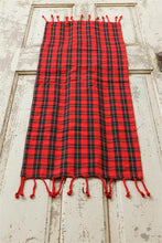 Load image into Gallery viewer, Red and Black Tartan Table Runner
