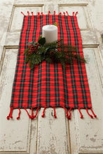 Load image into Gallery viewer, Red and Black Tartan Table Runner
