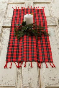 Red and Black Tartan Table Runner