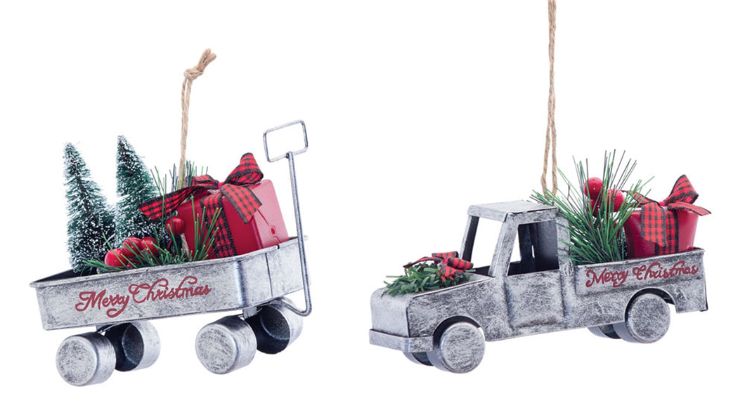 Truck and Wagon Ornament - Iron