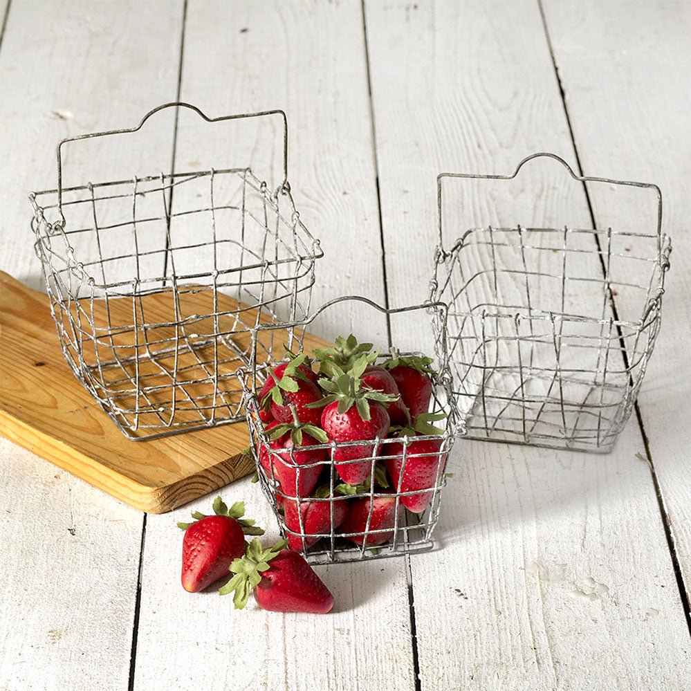 Wire Gathering Baskets - Set of Three