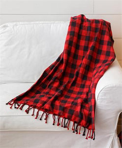 Red and Black Buffalo Plaid Throw