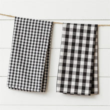 Load image into Gallery viewer, Black And White Buffalo Plaid - Tea Towels
