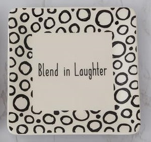 Appetizer Plate - Words, Black and White