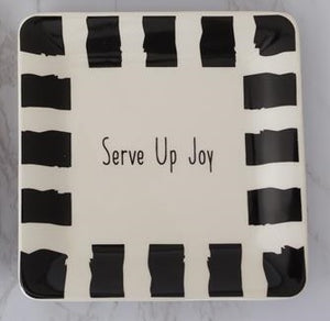 Appetizer Plate - Words, Black and White